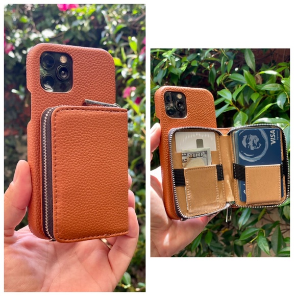 Brown Leather Crossbody iPhone Case for Pro Max Plus 16,15,14,13,12 with Wallet